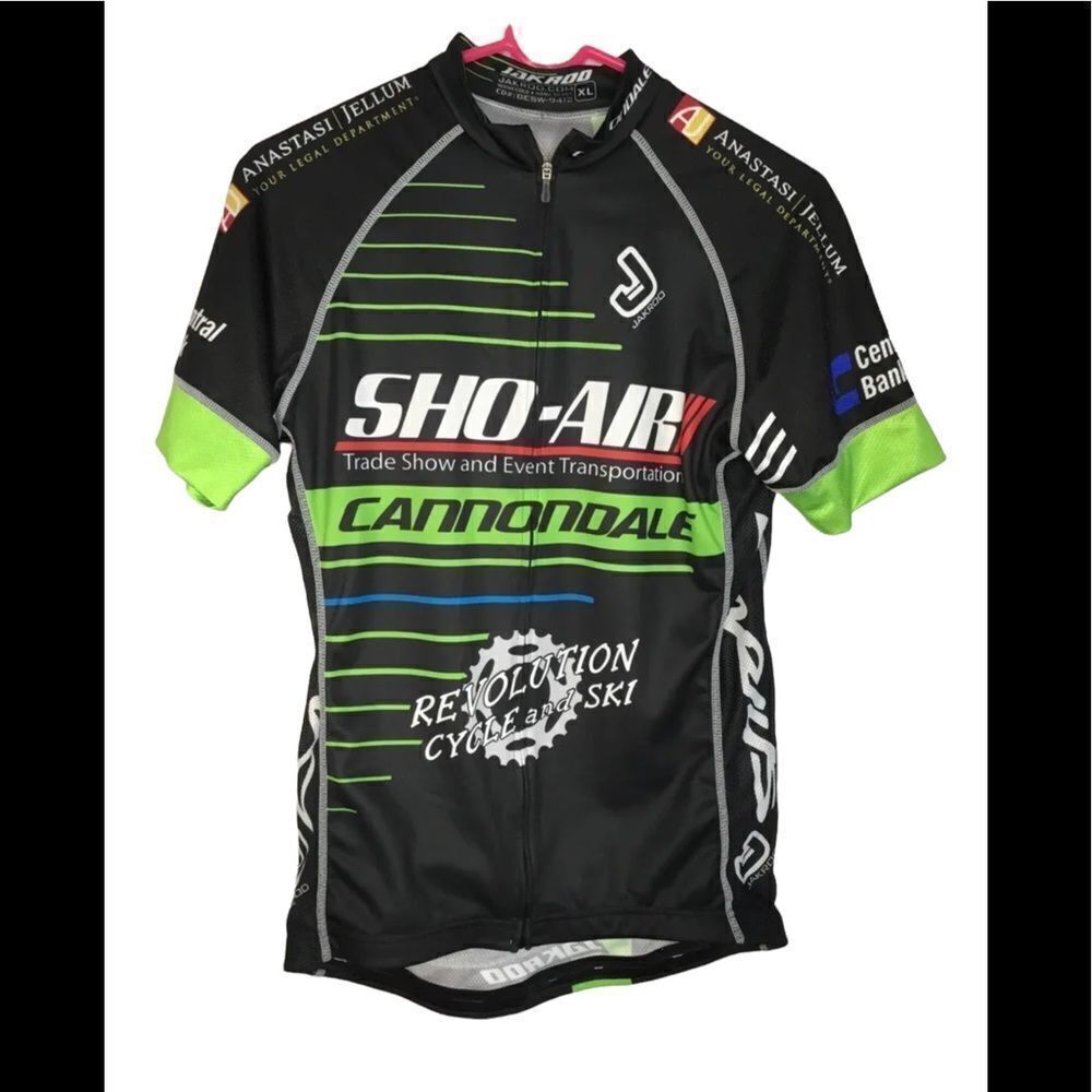 Men’s Jakroo Shriners Team Jersey SHO-AIR Cannondale Full zip Green Sz XL‎